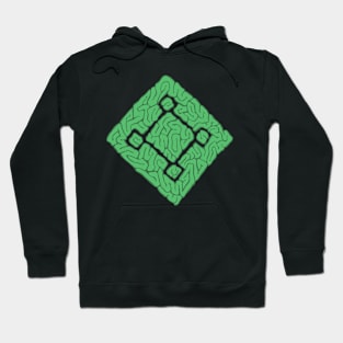 square brain green Hoodie